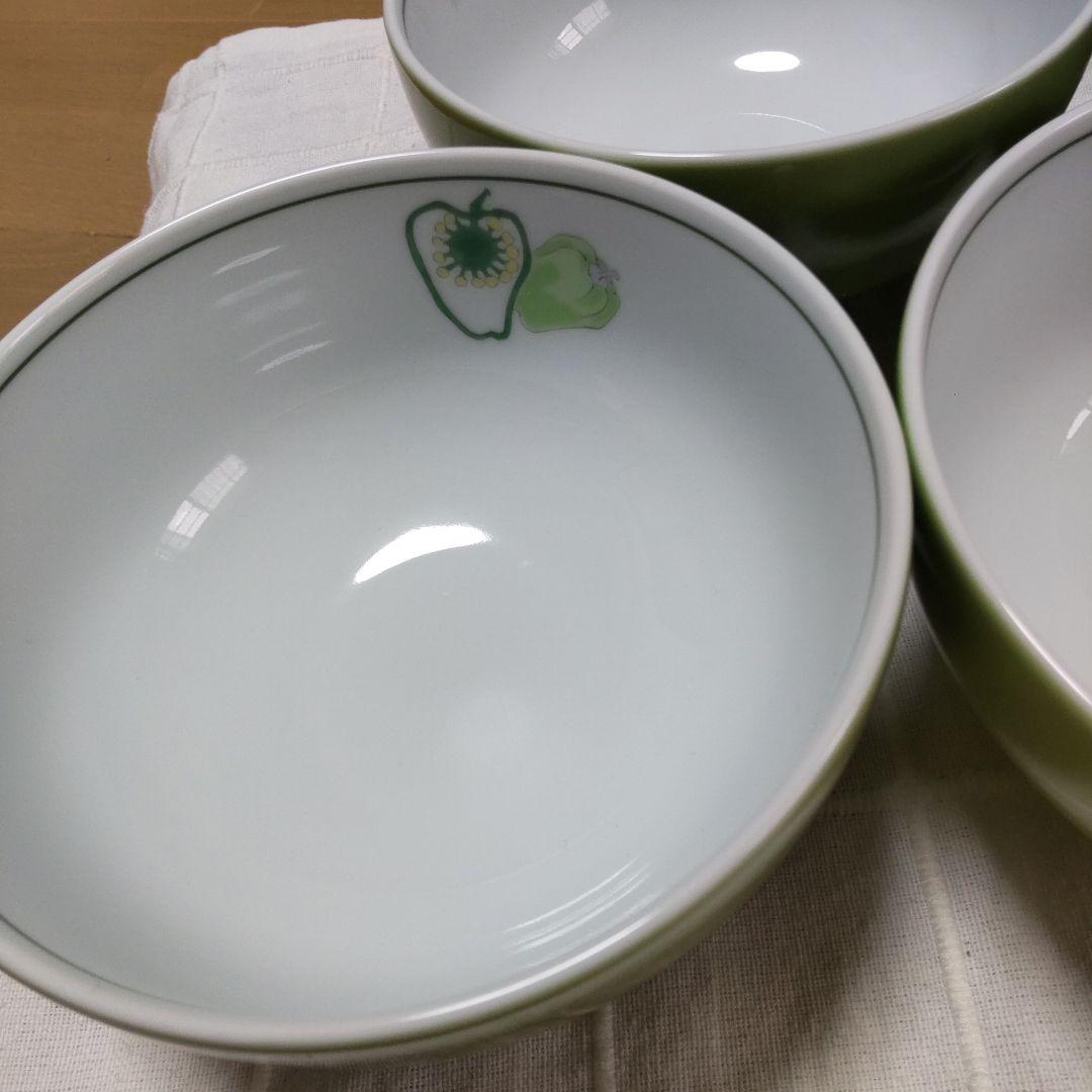 深川製磁 多様丼 鉢 野菜絵変わり５個【未使用新品】