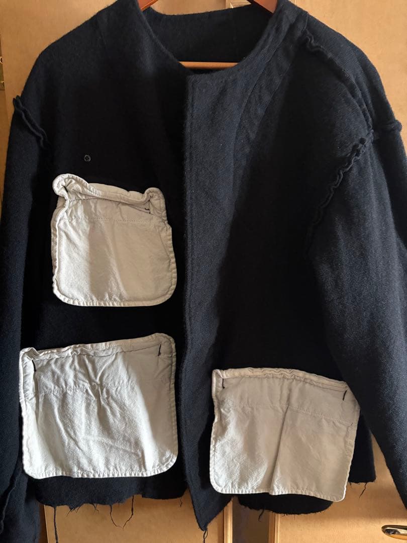 美品/25AW/KHOKI Asymmetric jacket Black