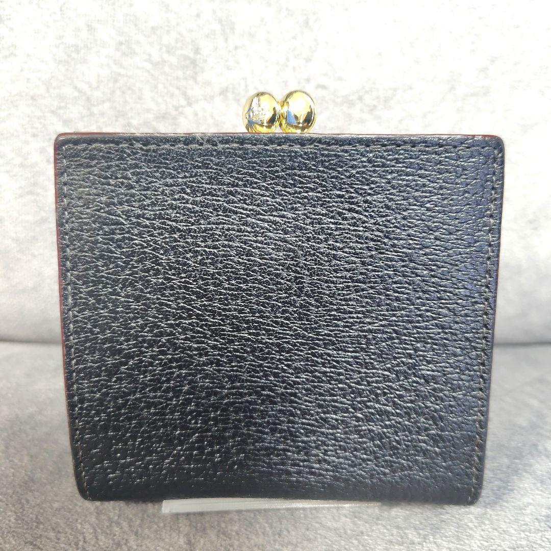 未使用級 ヴィヴィアン がま口 二つ折り財布 コンパクトウォレット オーブ 黒色