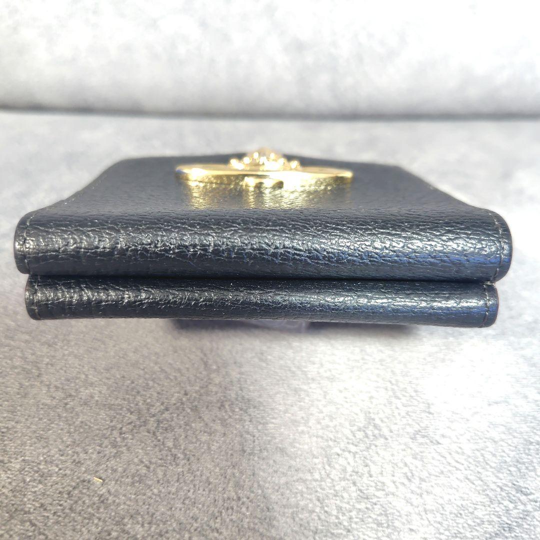 未使用級 ヴィヴィアン がま口 二つ折り財布 コンパクトウォレット オーブ 黒色