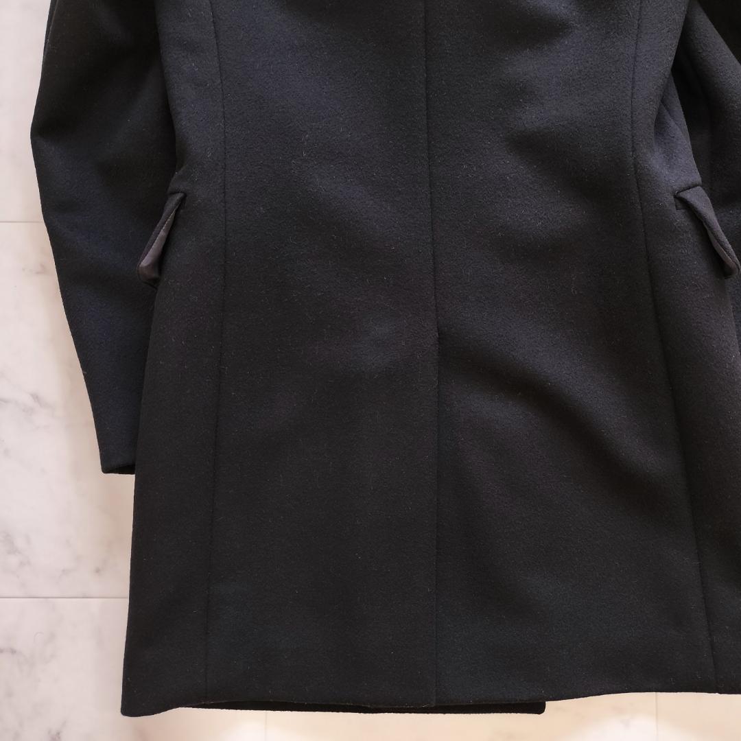 ポールスミス 12AW 深海 ムートン切替ダブルブレストチェスターコート M