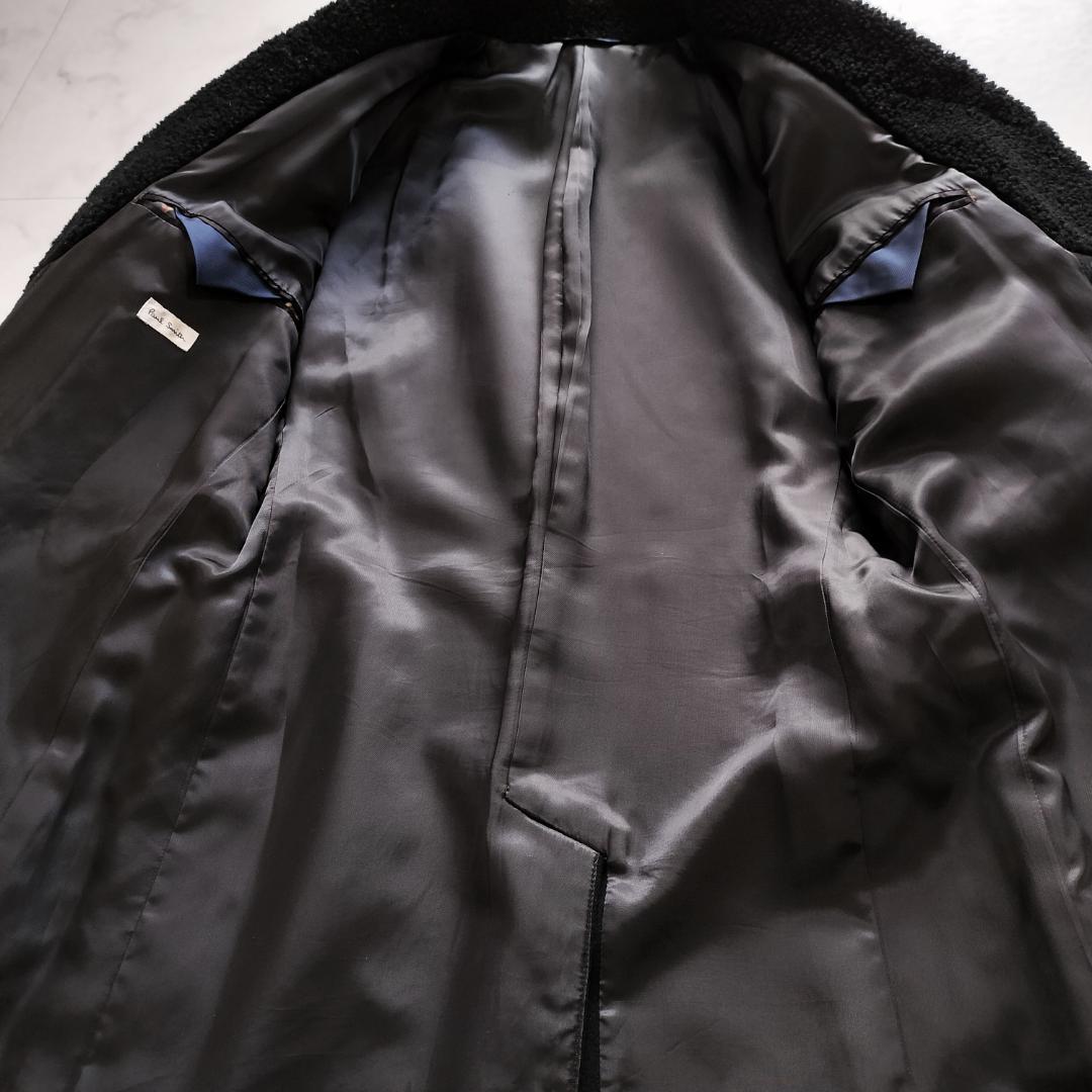 ポールスミス 12AW 深海 ムートン切替ダブルブレストチェスターコート M