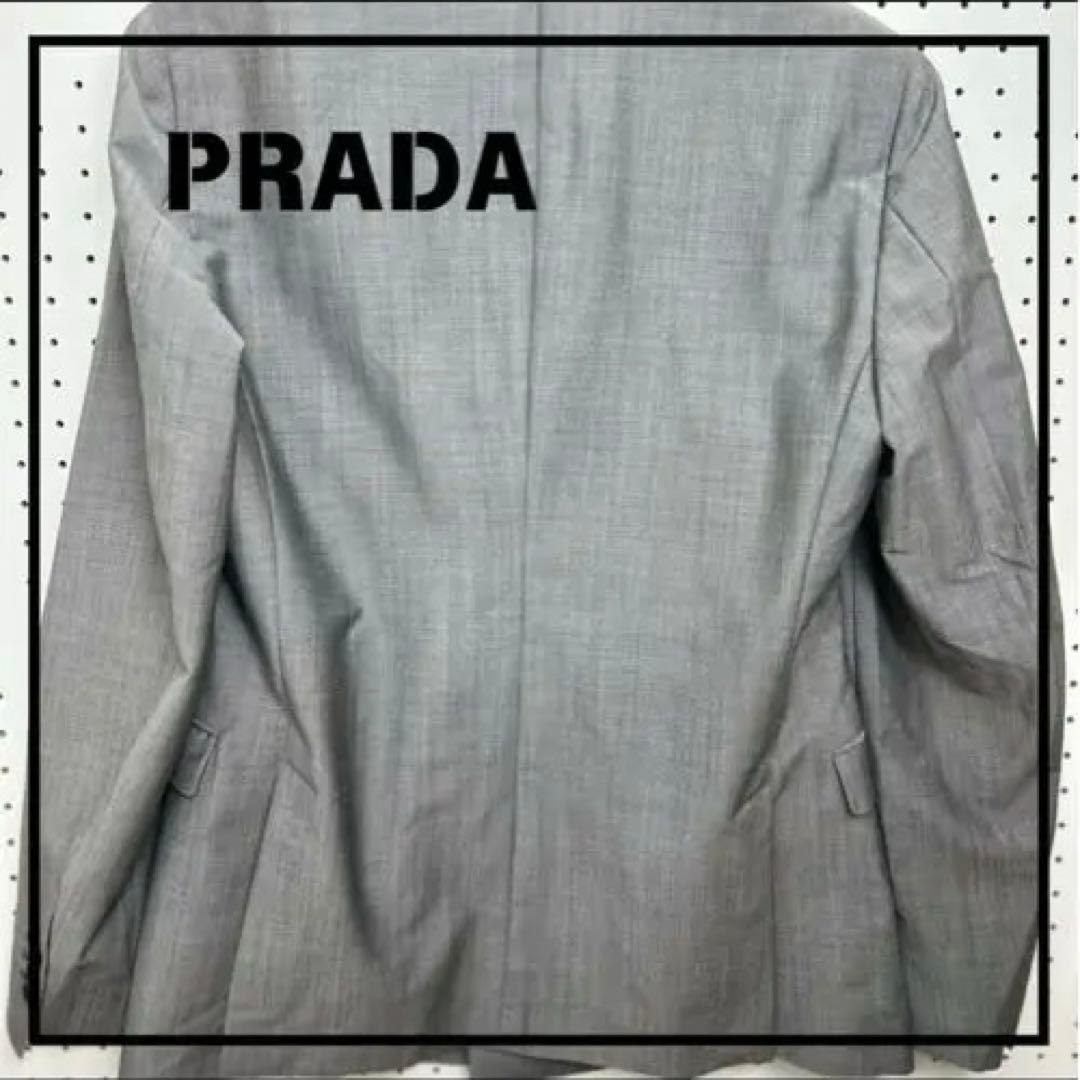 【良品】人気の商品！PRADA【スーツ セットアップ】ダブル 背抜き グレー