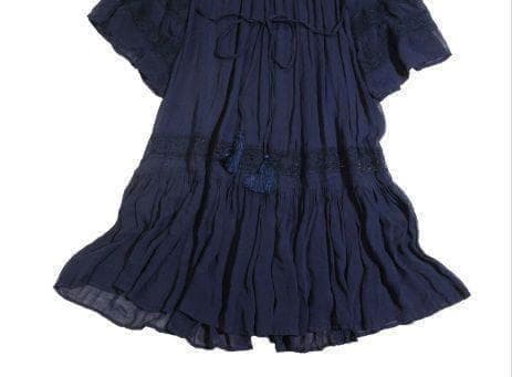 ヌキテパ 大人可愛い シアー レース ギャザー レーヨン ワンピース