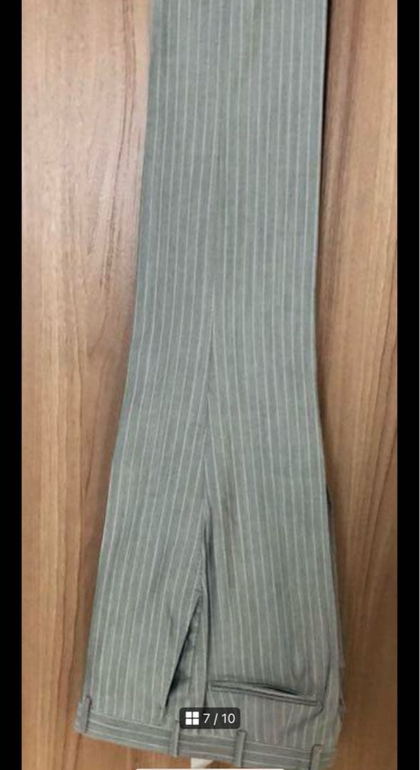 グレー ストライプ ダブルブレストスーツ