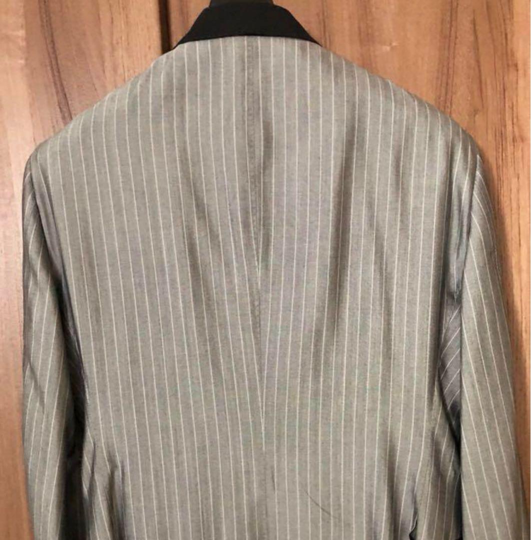 グレー ストライプ ダブルブレストスーツ