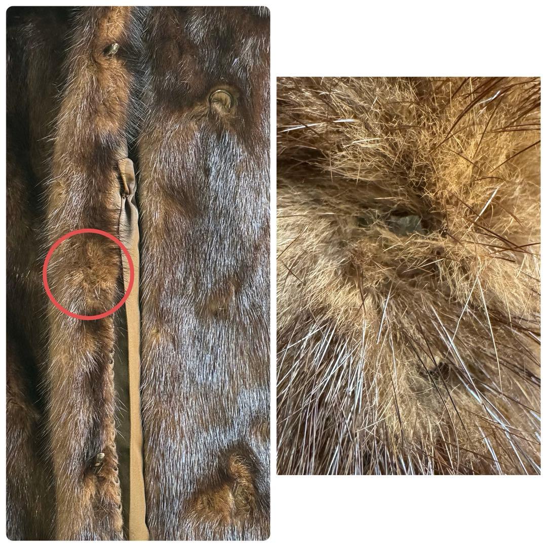 毛皮コート リアルファーコート ミンクファー ダークブラウン 11号