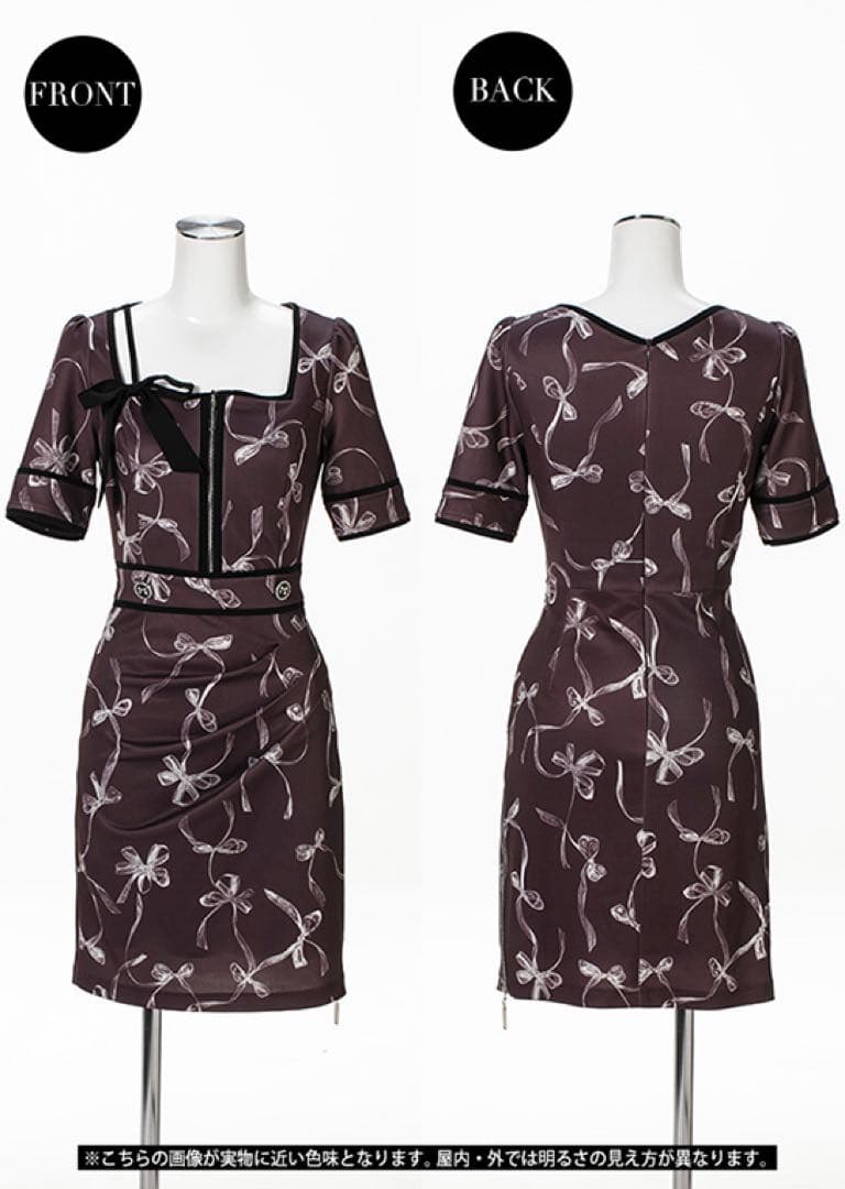 ソブレ リボンプリント ドレス・ワンピース