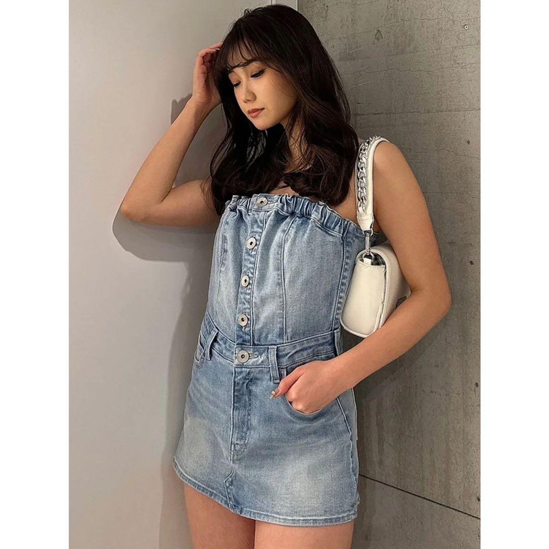 【完売品】GYDA BACKリボンデニムミニワンピース