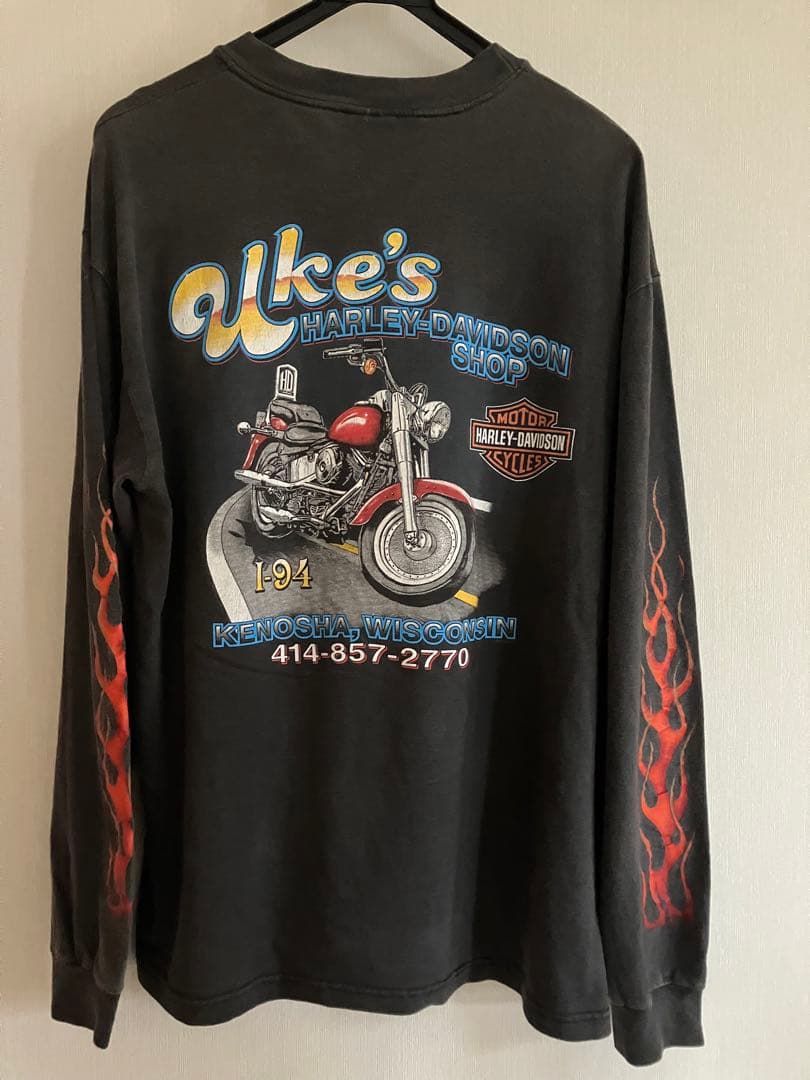 Harley-Davidson フレイムデザイン 長袖Tシャツ