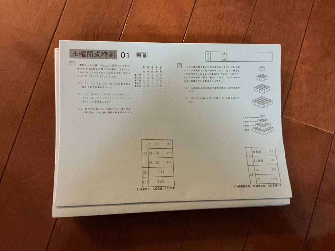SAPIX 中学受験　聖光　開成　算数　土曜特訓　図形