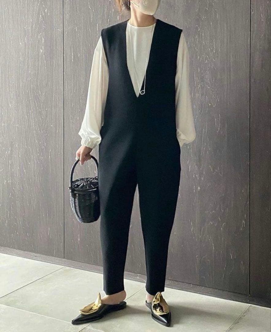 【未使用タグ付】LOHEN ミラノリブニットオールインワン38