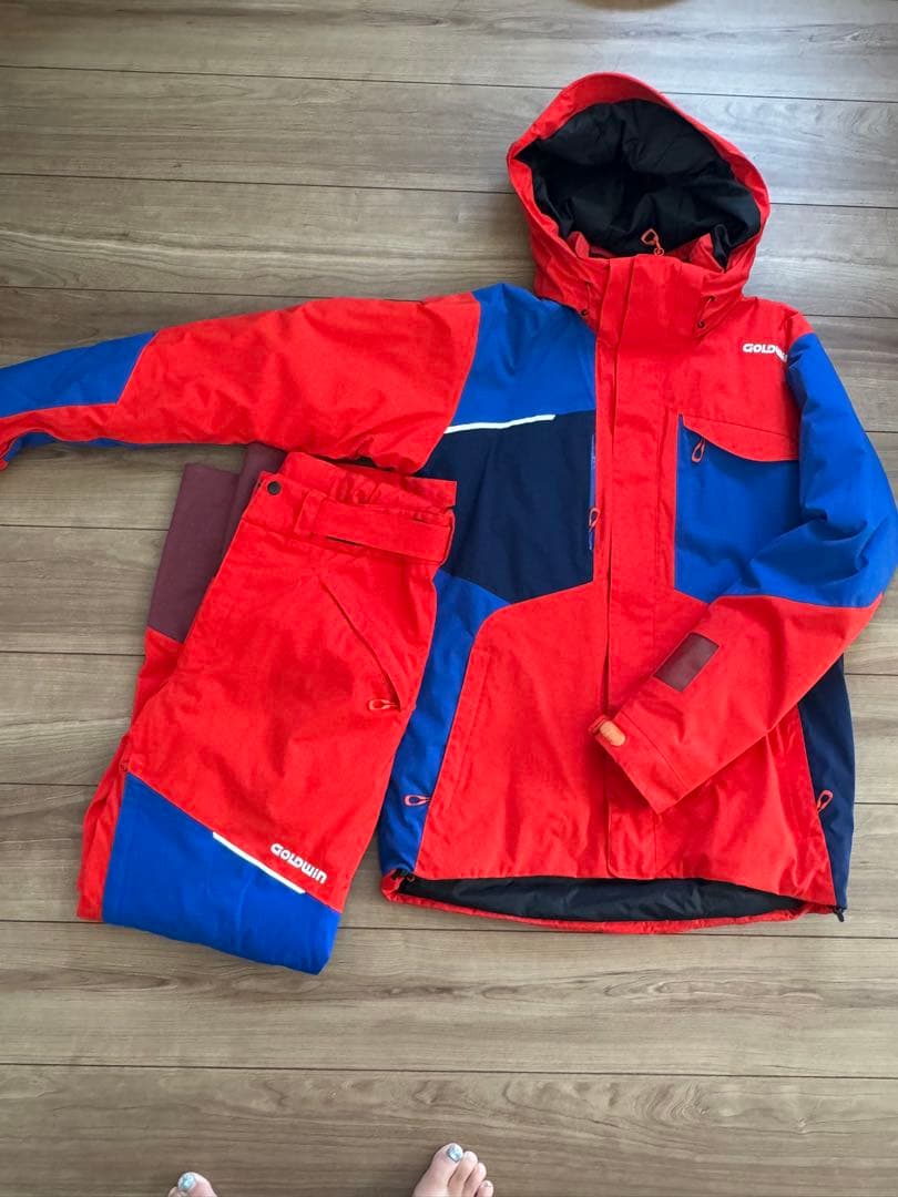 GOLDBWIN スキーウェアセット 赤/青
