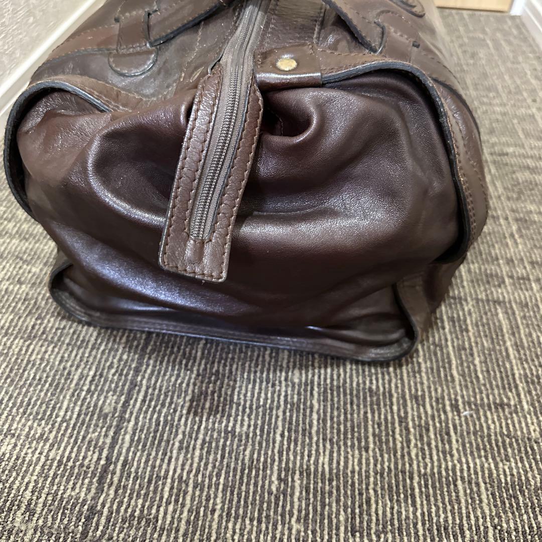 goldpfeil ダークブラウン レザー ボストンバッグ