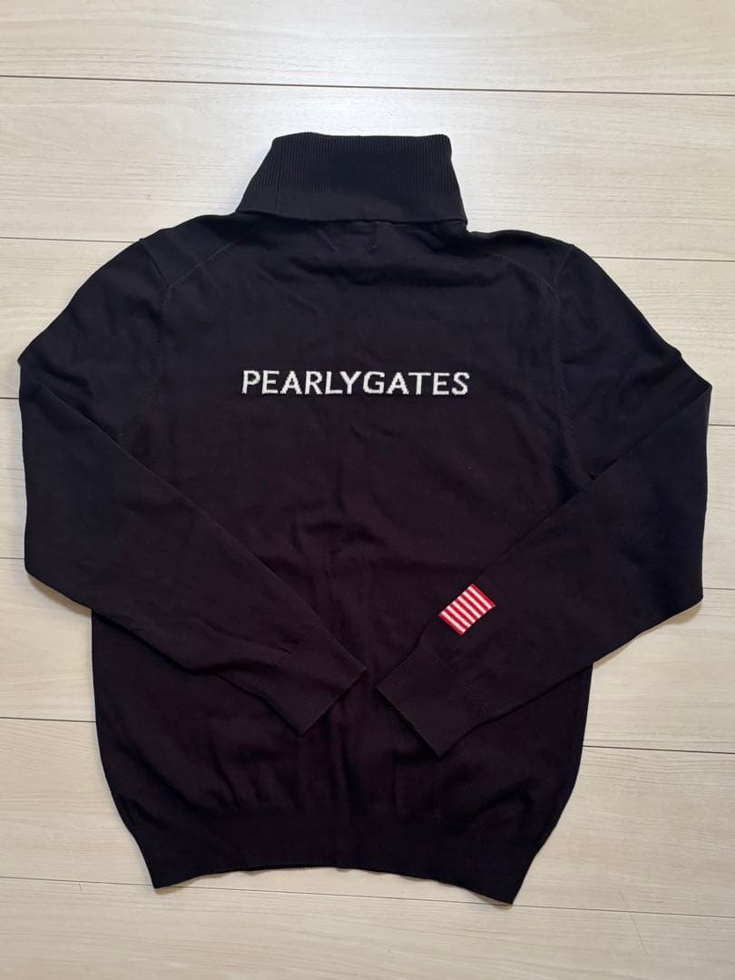 PEARLY GATES ブラック タートルネック セーター
