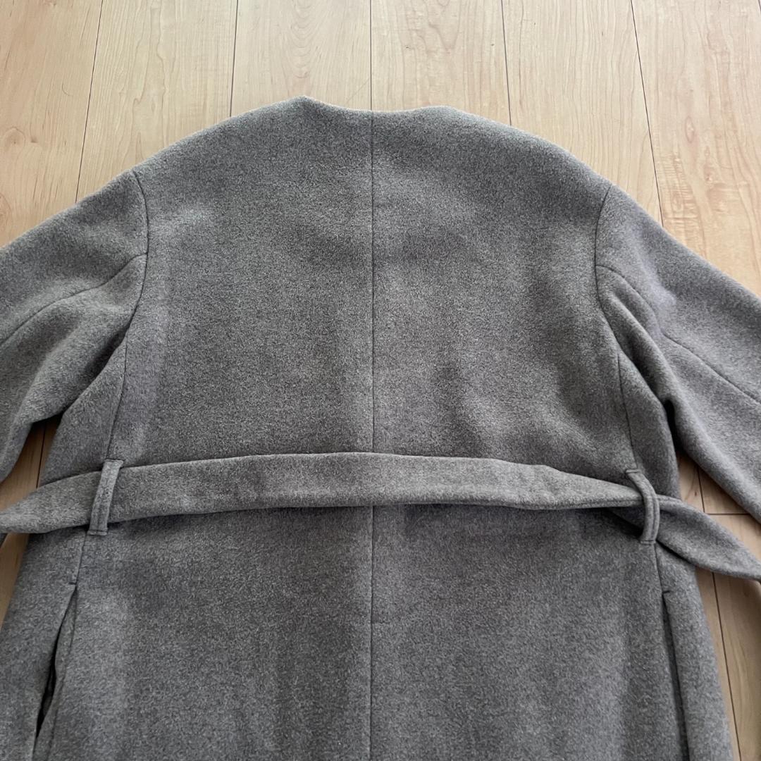 20aw Beauty & Youth ビーバー ノーカラー ロング コート M