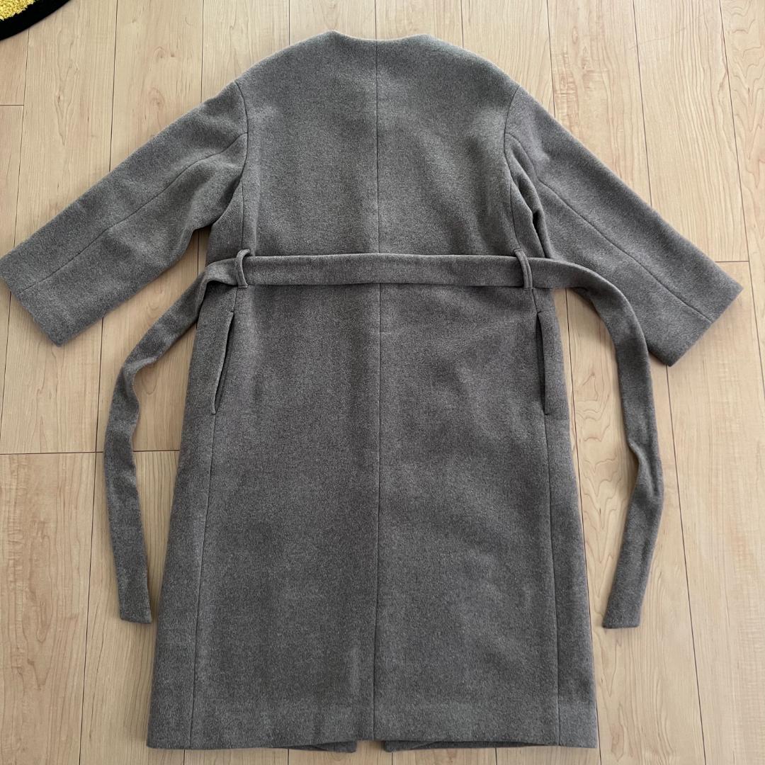 20aw Beauty & Youth ビーバー ノーカラー ロング コート M