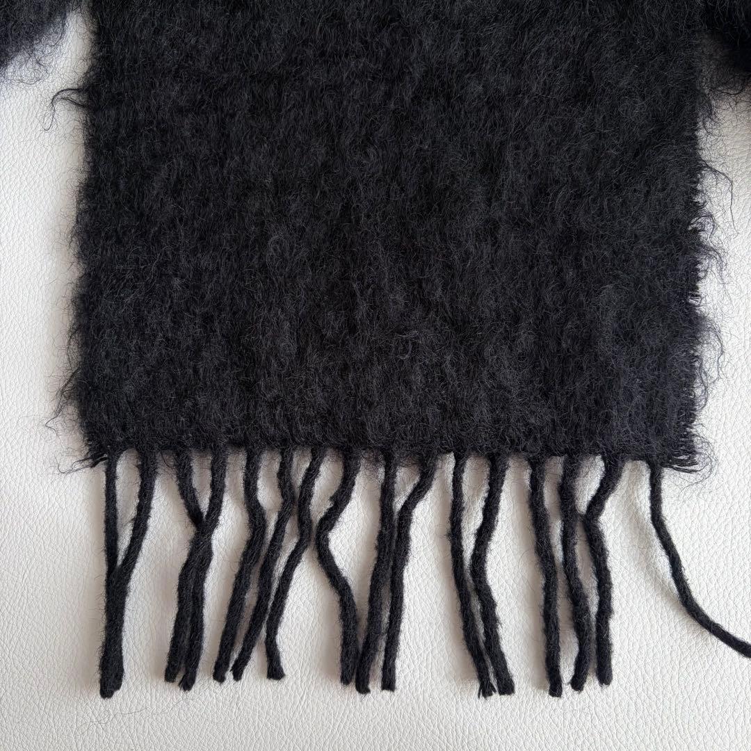 【山田涼介着用】　LOEWE　ウールモヘヤマフラー　ストール　アナグラム　レザー