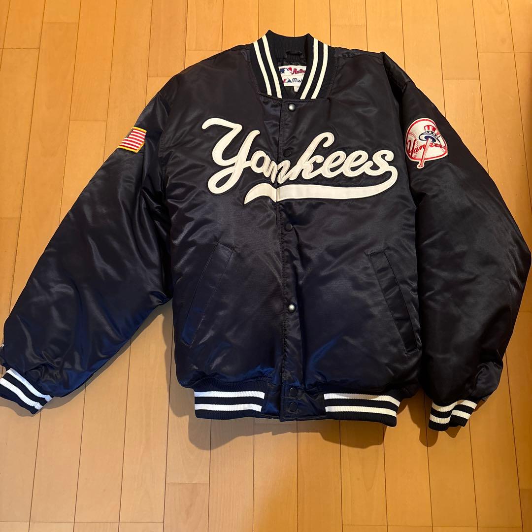 Majestic Yankees スタジャン ネイビー XL