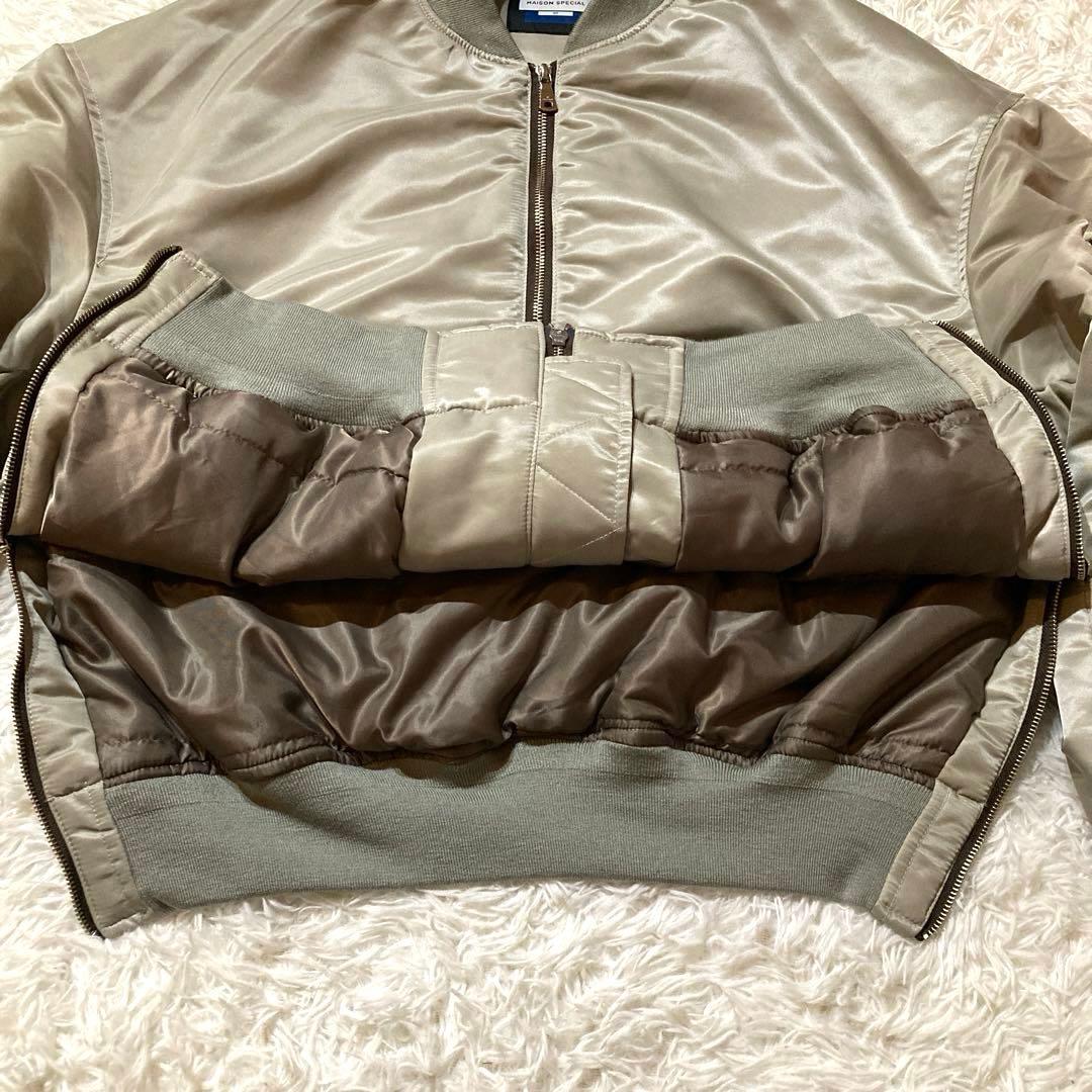 【良品】 メゾンスペシャル MA-1 フライトジャケット シルバー サイズ1