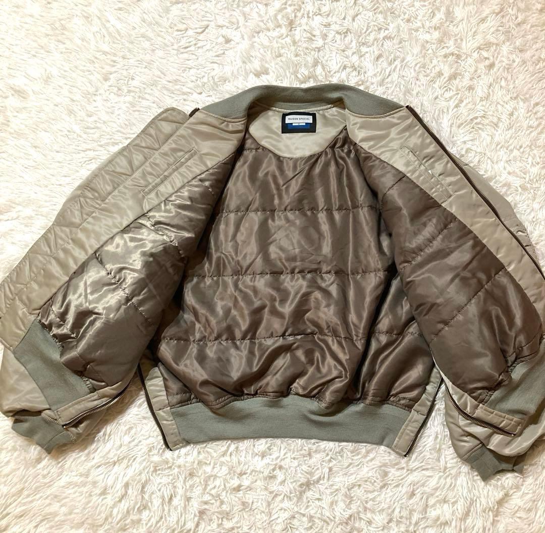 【良品】 メゾンスペシャル MA-1 フライトジャケット シルバー サイズ1