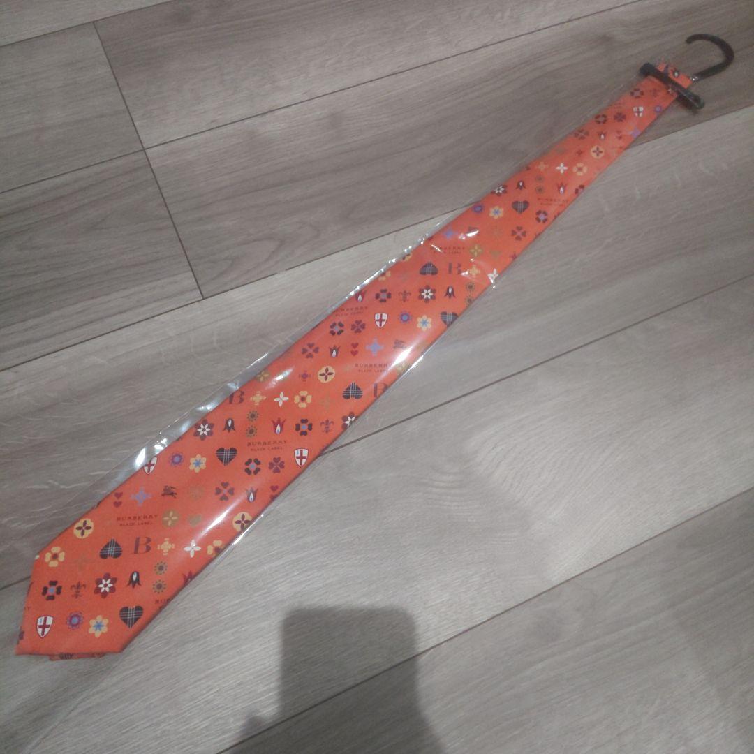 バーバリー ブラックレーベル マルチカラーモノグラム ネクタイ オレンジ
