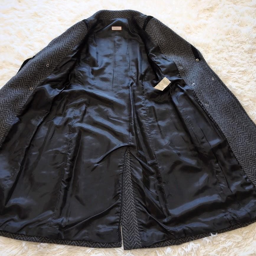 極美品✨️マックスマーラ MAX&Co ヘリンボーン 女優襟ロングコート 38