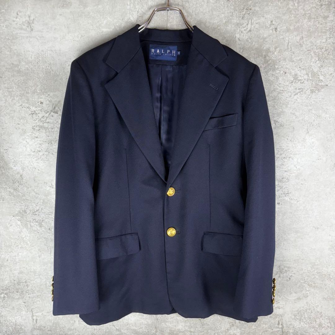 美品　ラルフローレン　紺ブレ　ジャケット　金ボタン　11号　インパクト21