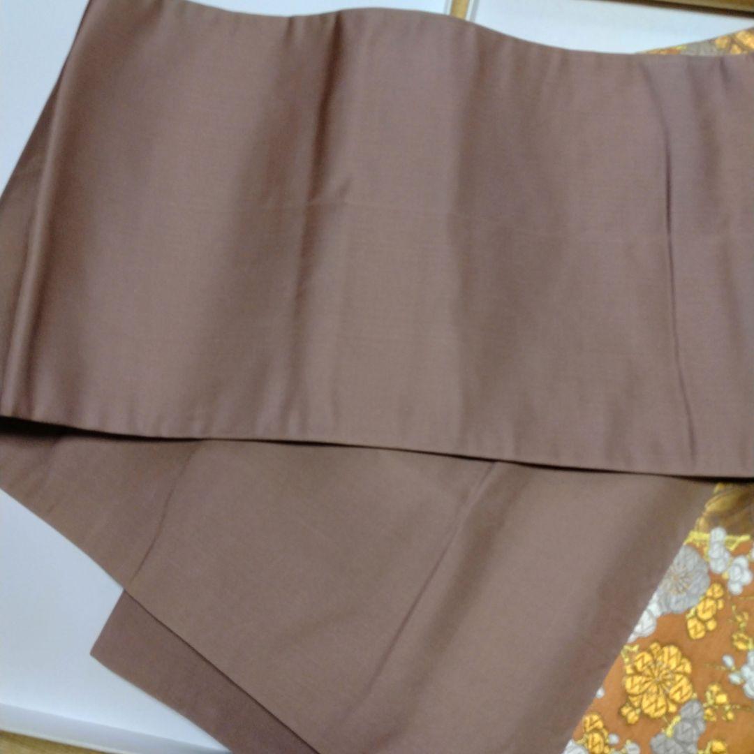 t*o様 手織り　河合美術織物袋帯　六通　菊　蒔絵七宝　手織証紙西陣ラベル