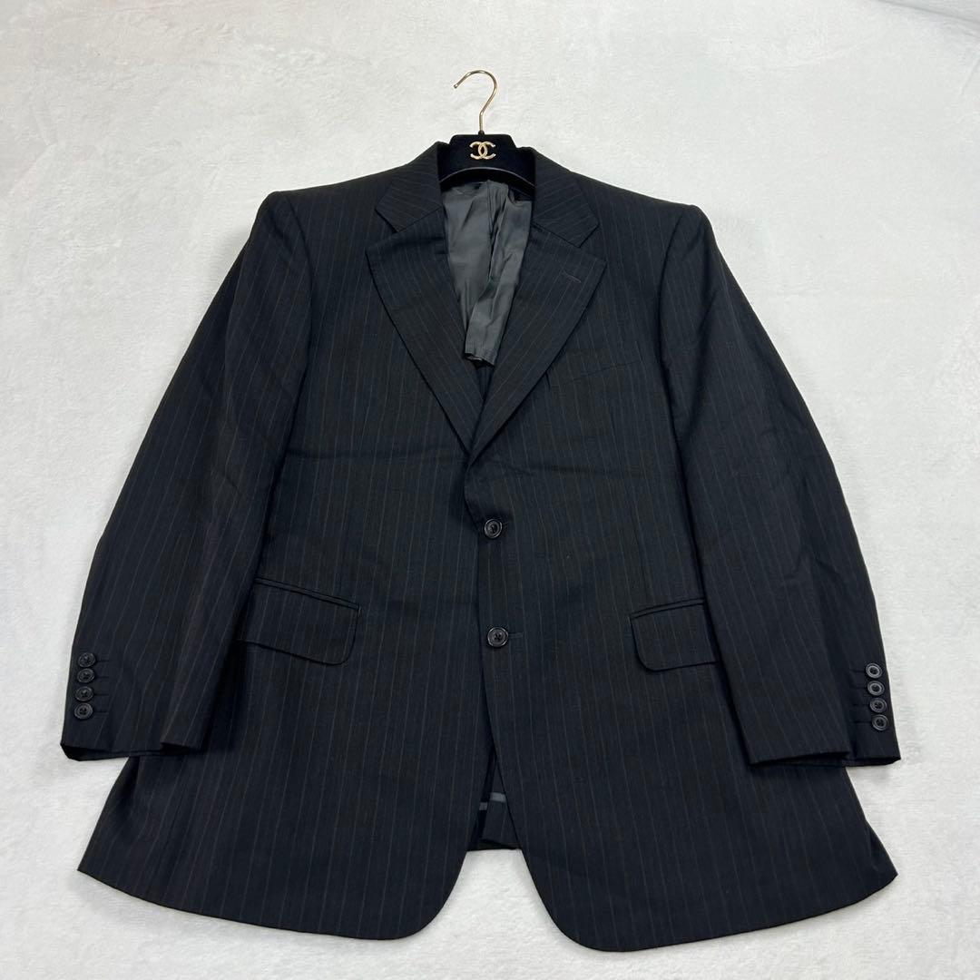 I278 美品 XL バーバリー スーツ上下 ダークグレー メンズ