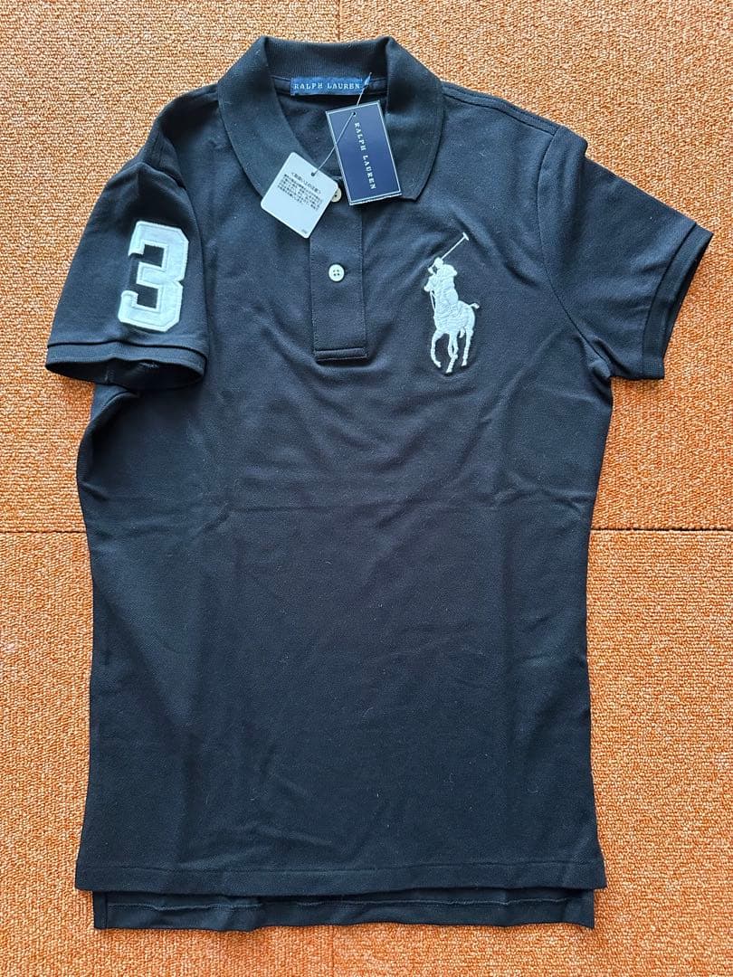 正規品　Ralph Lauren ポロシャツ 黒 3の刺繍 新品タグ付き