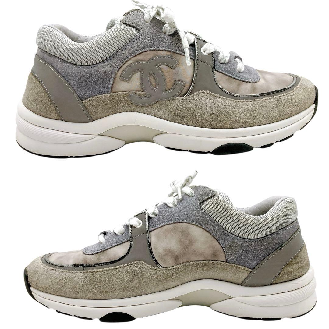 CHANEL✨シャネル　スニーカー　スエード　ココマーク　グレー　39 付属品付