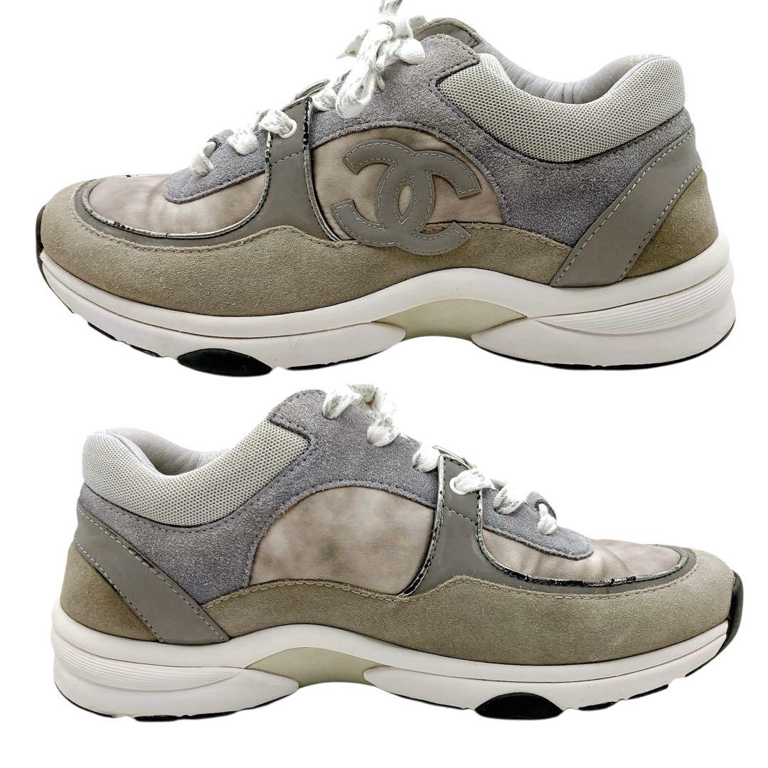 CHANEL✨シャネル　スニーカー　スエード　ココマーク　グレー　39 付属品付