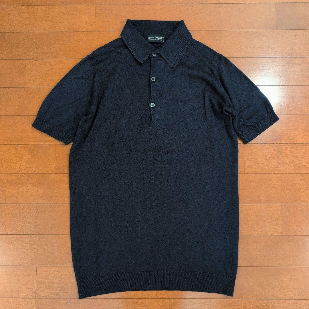 数回使用　美品　ジョンスメドレー　ポロニット　ネイビー　S