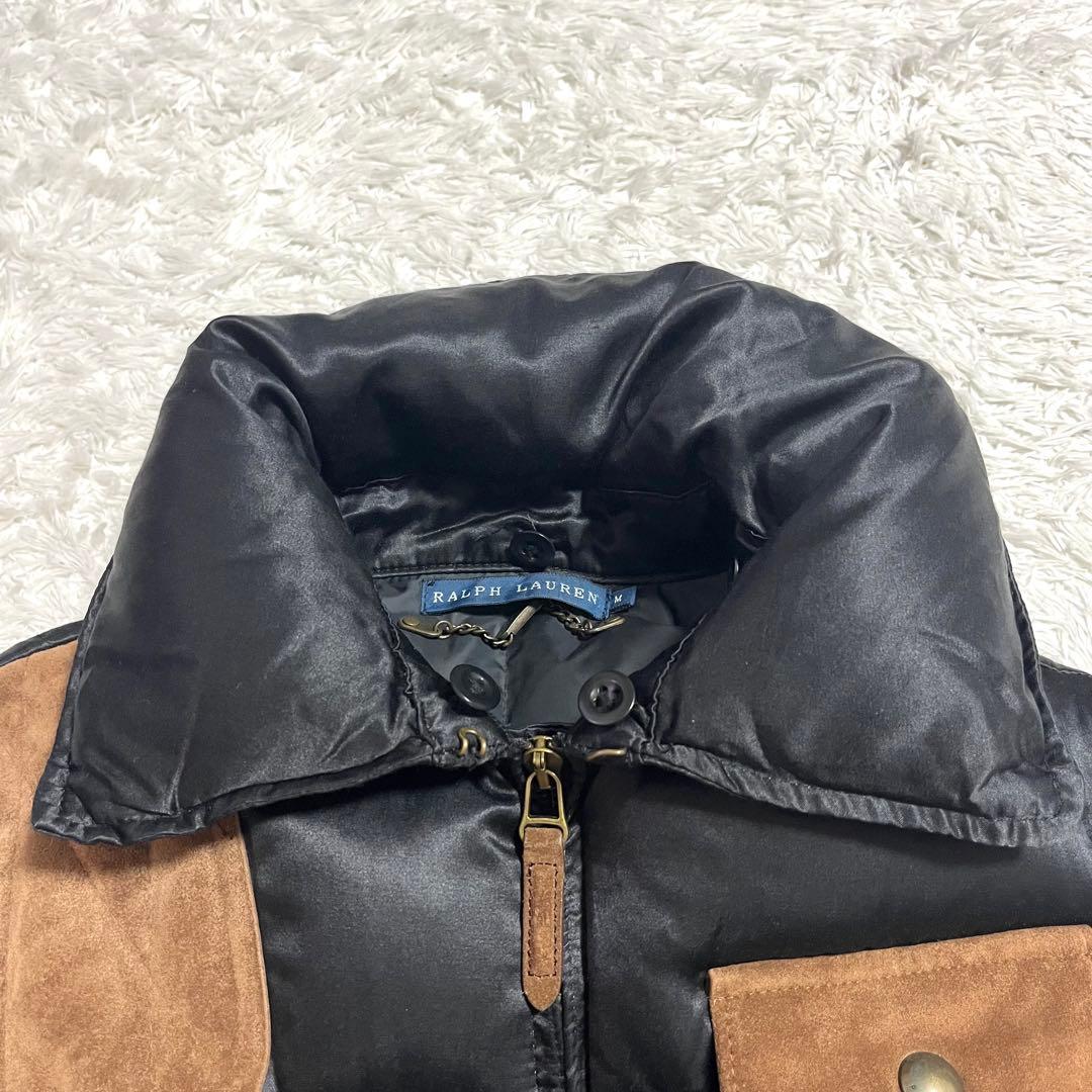 ✨大人気✨ラルフローレン ダウンベスト シルク リアルレザー リアルファー M