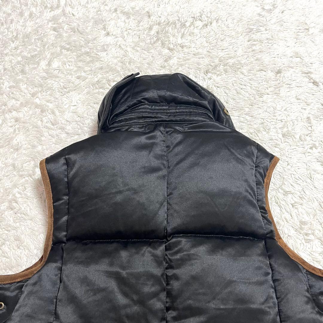 ✨大人気✨ラルフローレン ダウンベスト シルク リアルレザー リアルファー M
