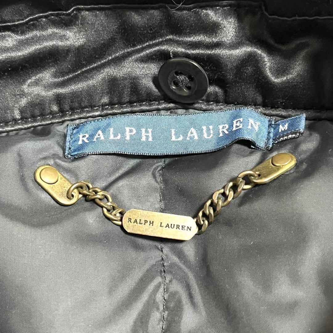 ✨大人気✨ラルフローレン ダウンベスト シルク リアルレザー リアルファー M