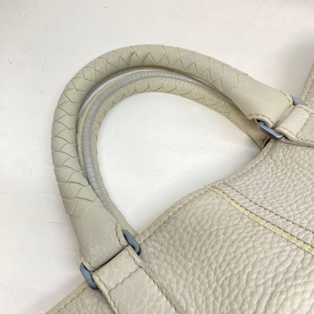 【美品】ボッテガヴェネタ トートバッグ グレー イントレチャート レザー