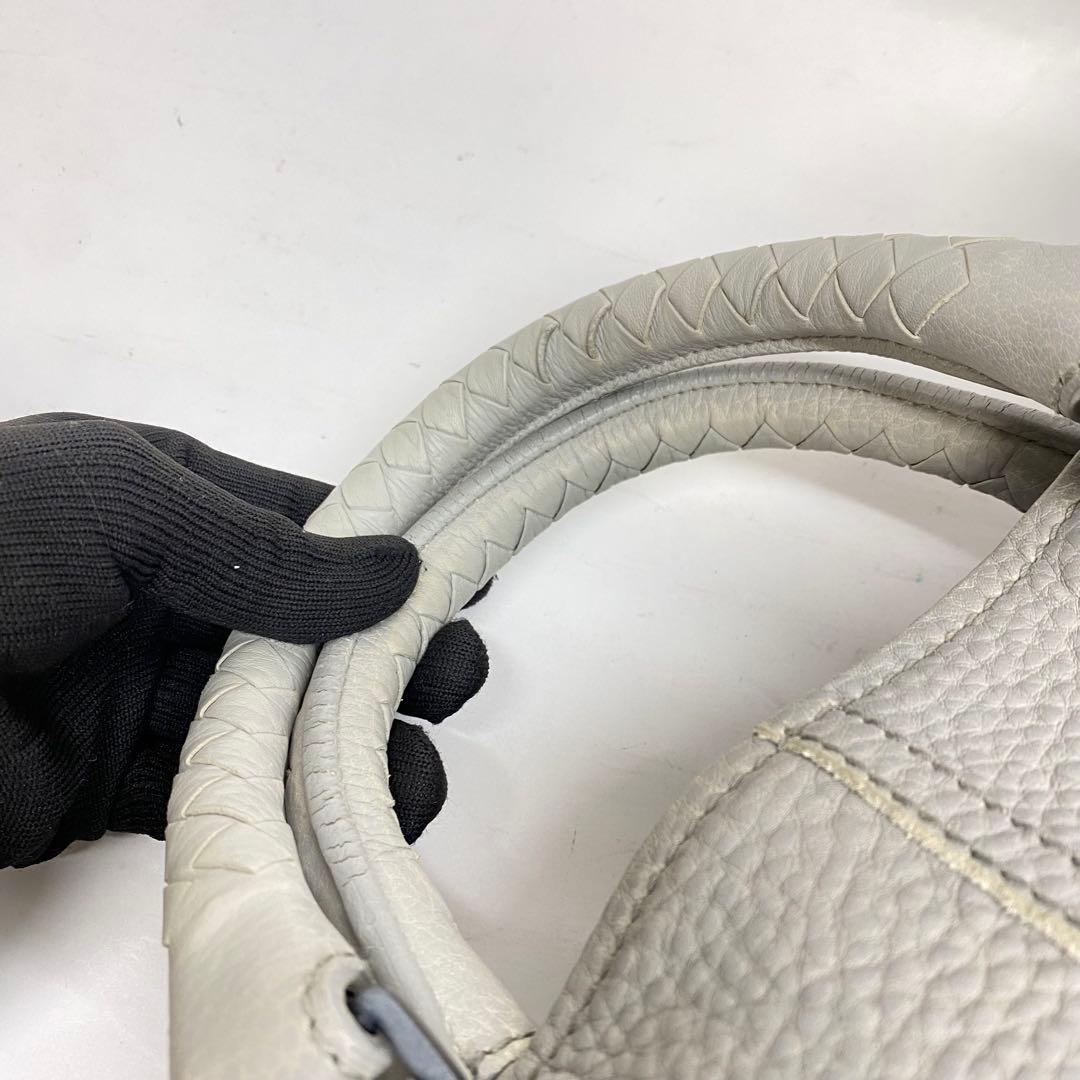 【美品】ボッテガヴェネタ トートバッグ グレー イントレチャート レザー