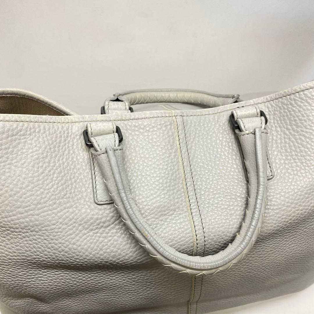 【美品】ボッテガヴェネタ トートバッグ グレー イントレチャート レザー