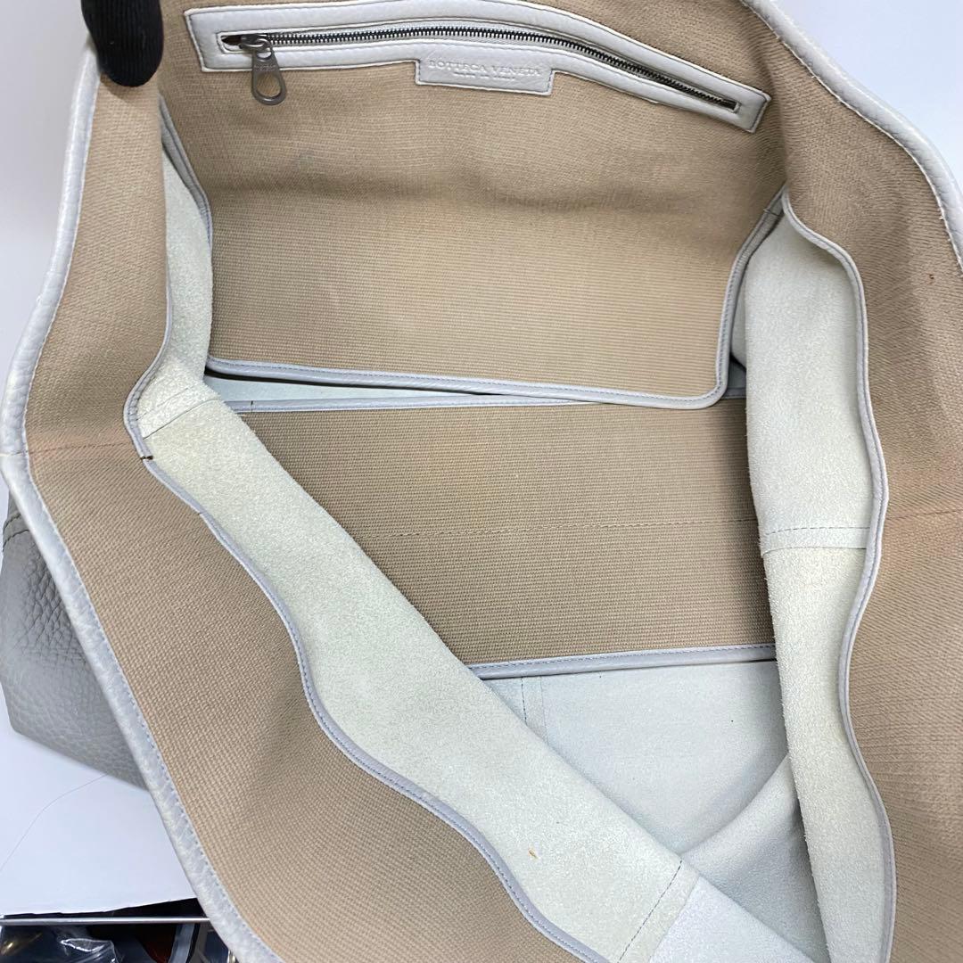 【美品】ボッテガヴェネタ トートバッグ グレー イントレチャート レザー