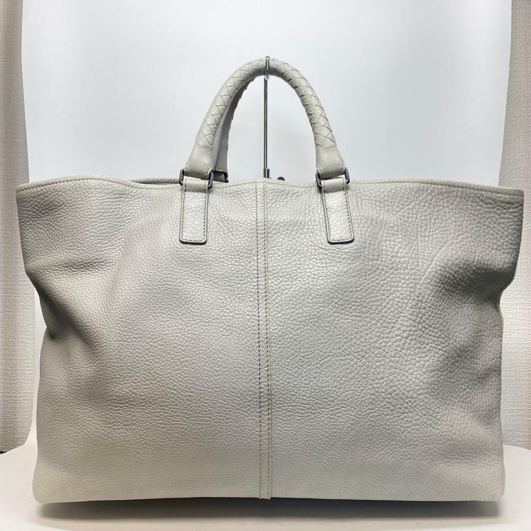 【美品】ボッテガヴェネタ トートバッグ グレー イントレチャート レザー