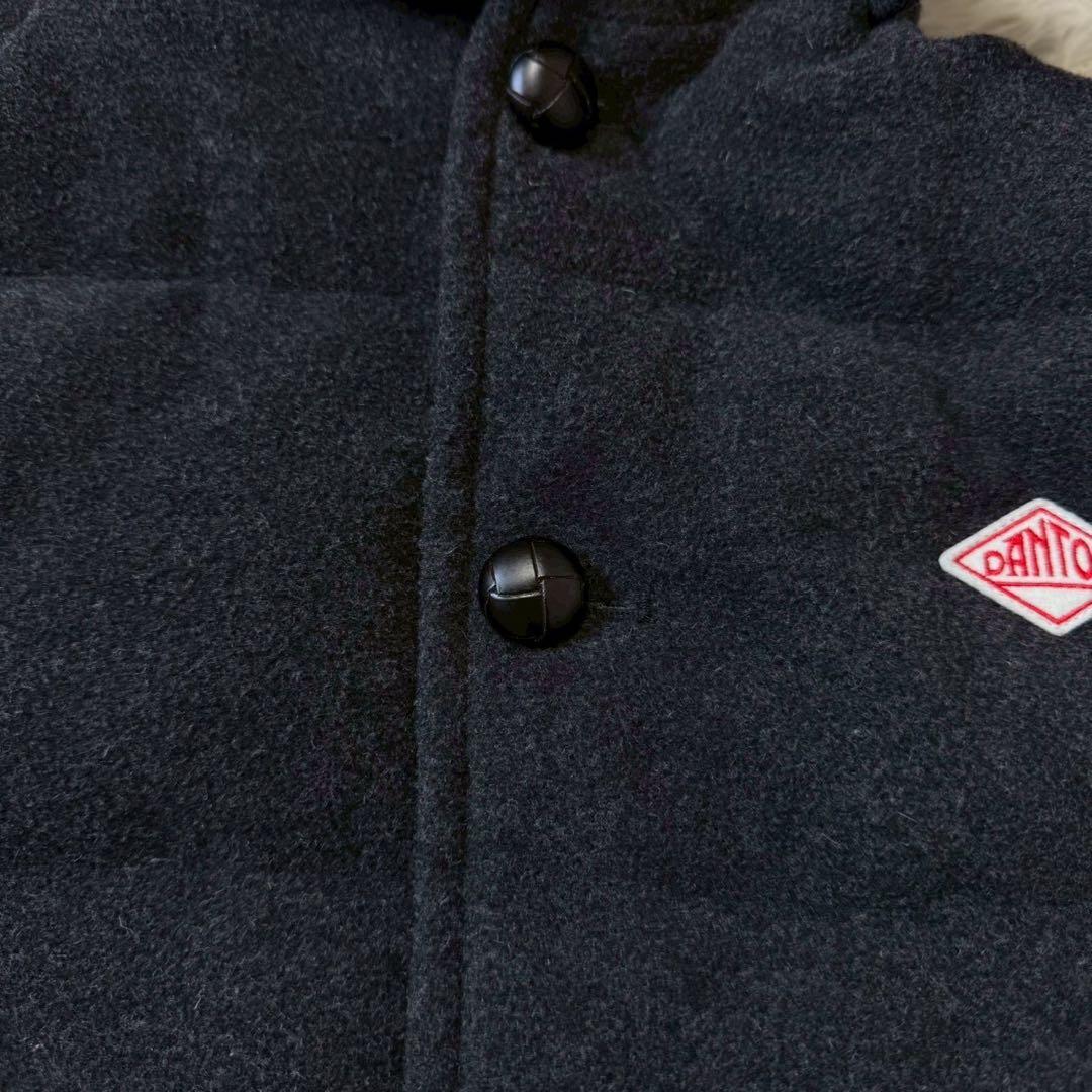 極美品/LL✨ダントン×ビームス ダウンベスト ウールモッサ 胡桃ボタン グレー