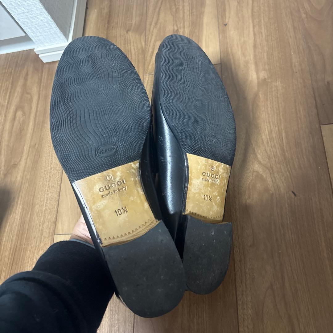 GUCCI 黒 ホースビットレザー ローファー