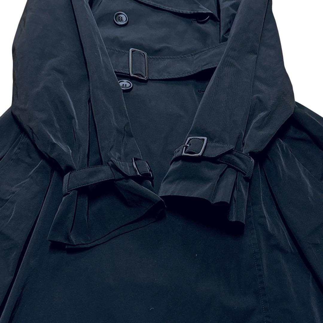 と*ち様 マックスマーラ Aライン トレンチコート ナイロン ブラック 白タグ