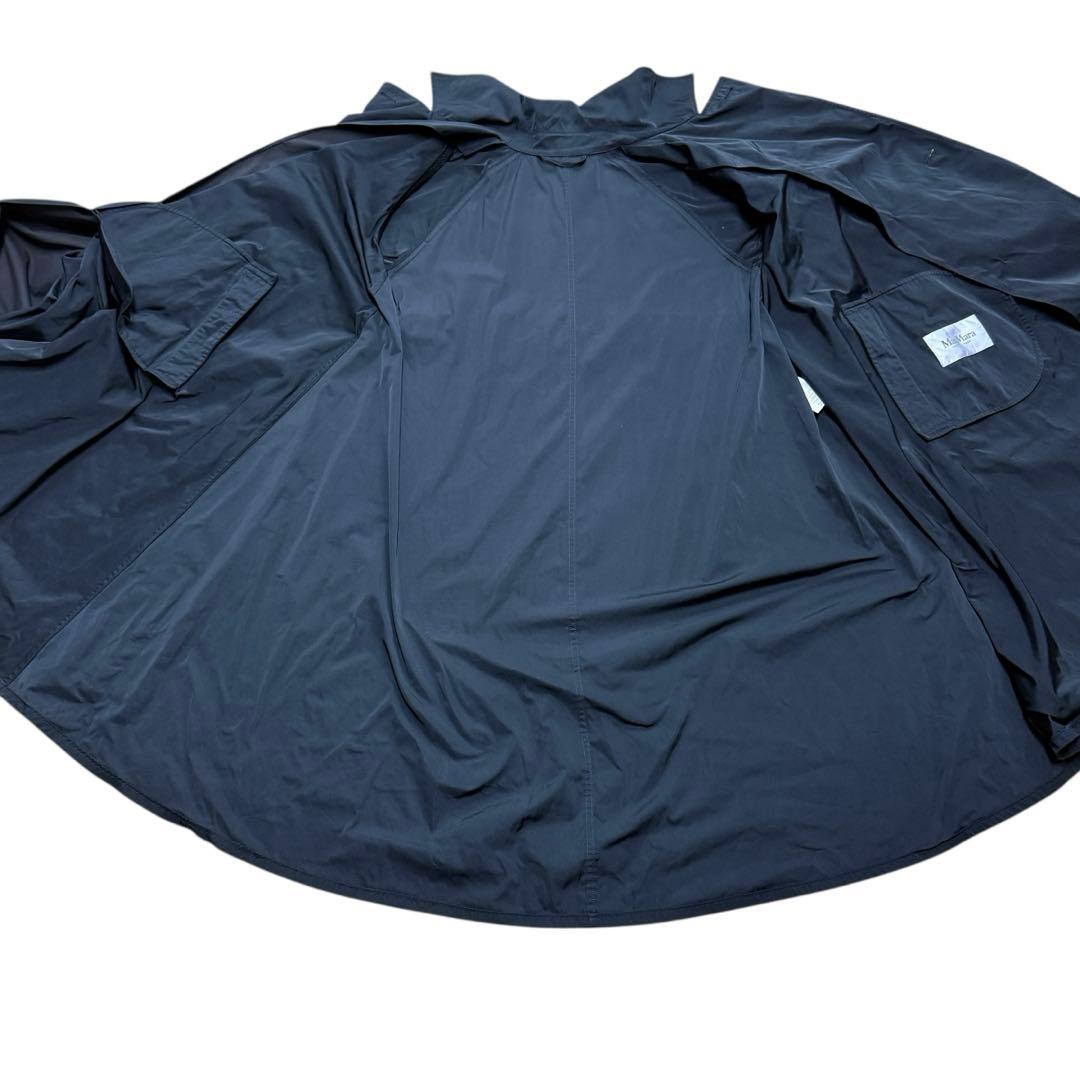 と*ち様 マックスマーラ Aライン トレンチコート ナイロン ブラック 白タグ