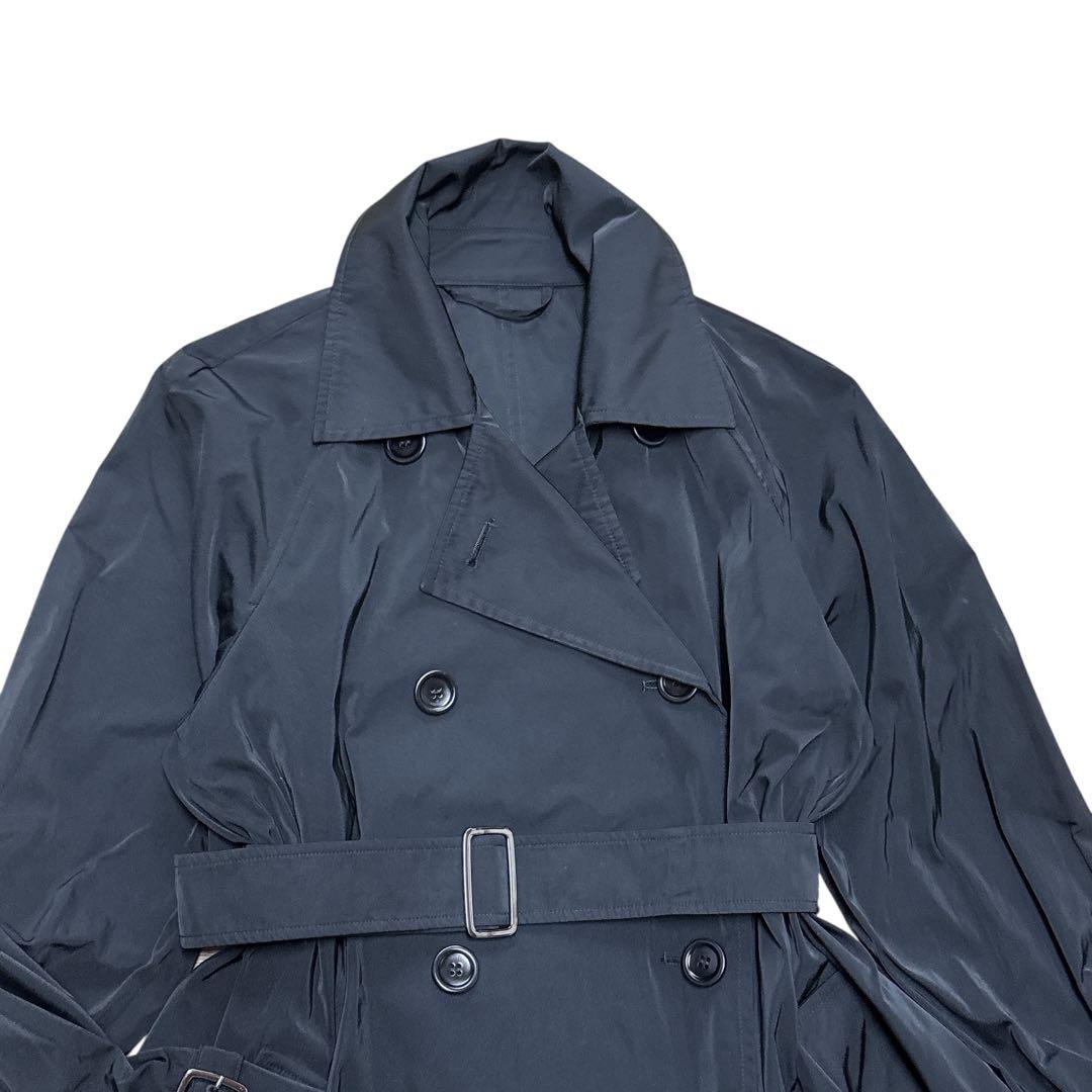 と*ち様 マックスマーラ Aライン トレンチコート ナイロン ブラック 白タグ