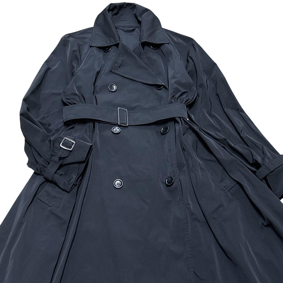 と*ち様 マックスマーラ Aライン トレンチコート ナイロン ブラック 白タグ