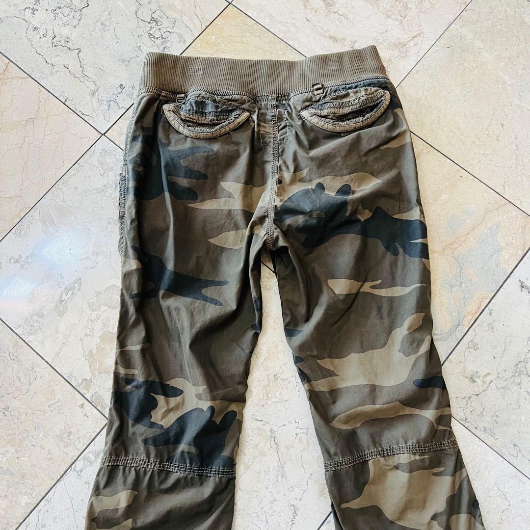 希少☆ゴア【goa】迷彩色 ウエストポーチ付きパラシュートカーゴパンツ　y2k