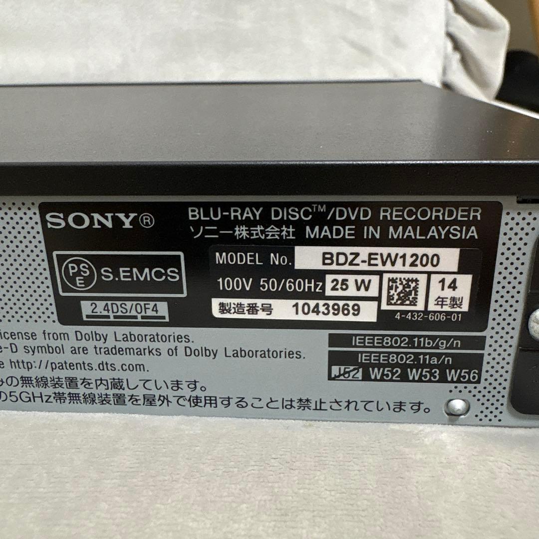 SONY BDZ-EW1200 ブルーレイレコーダー